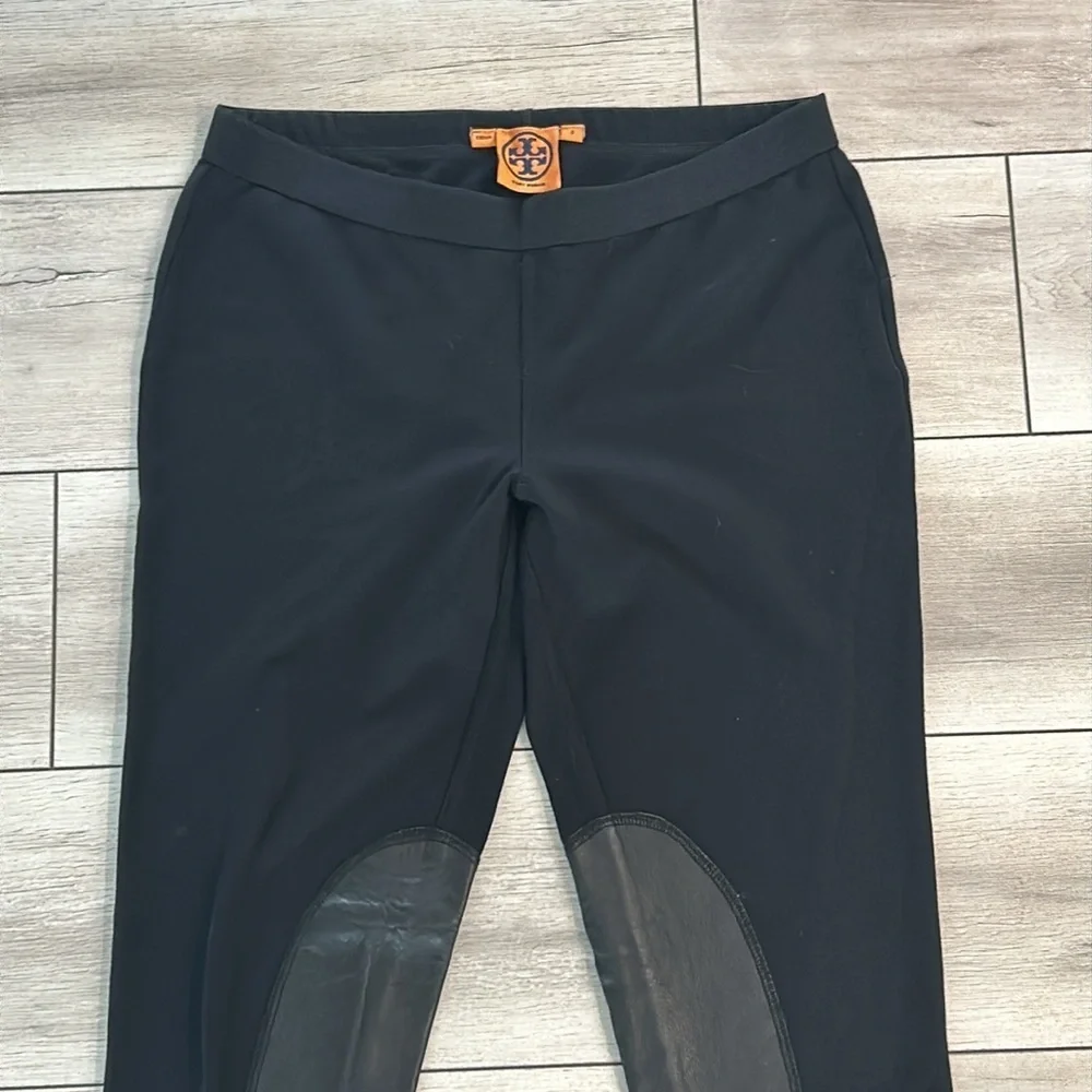 Tory Burch Black leather lined legging Riding Pants size small